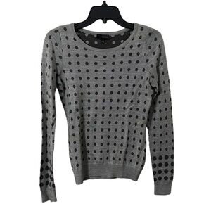The Limited Women’s Gray Polkadot‎ Round Neck Sweater Size XS